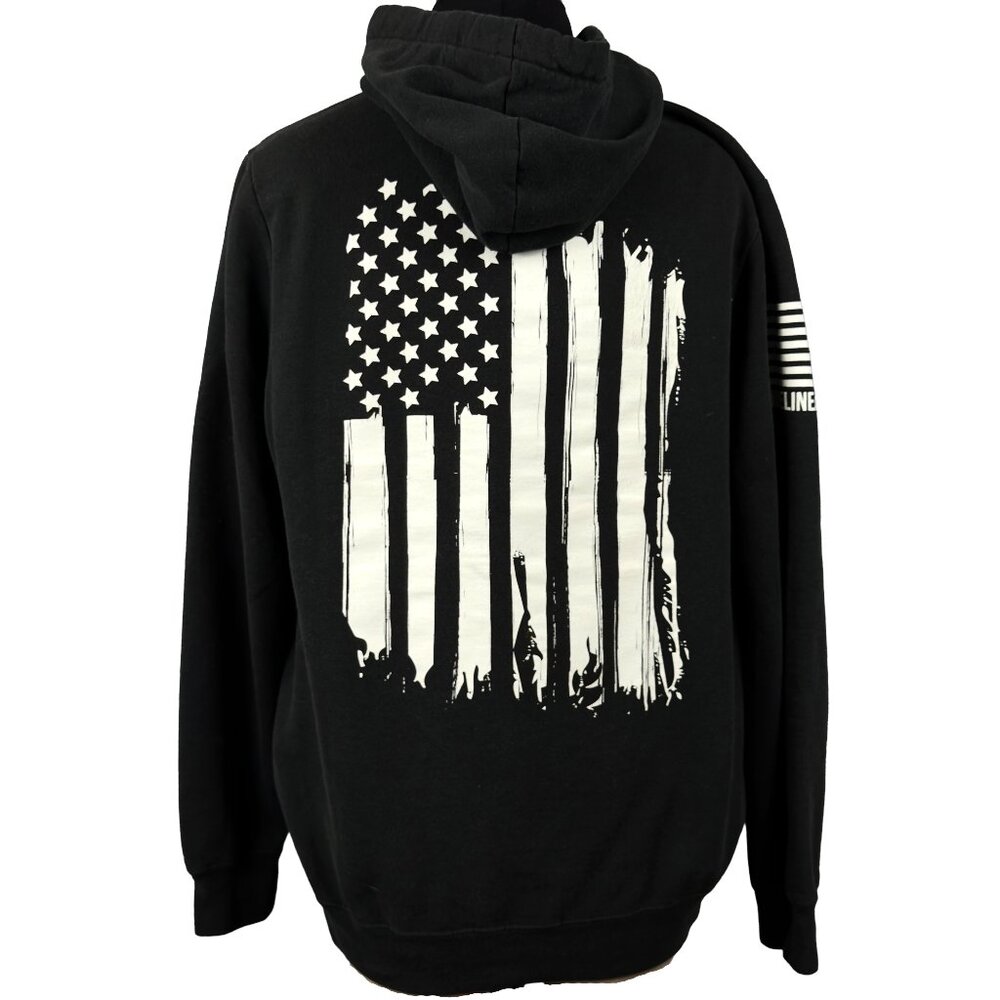 Nine Line Apparel Black Pullover Hoodie American Flag Graphic